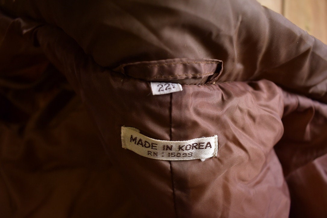 Vintage 1990s Brown Women's Full Length Puffer Jacket