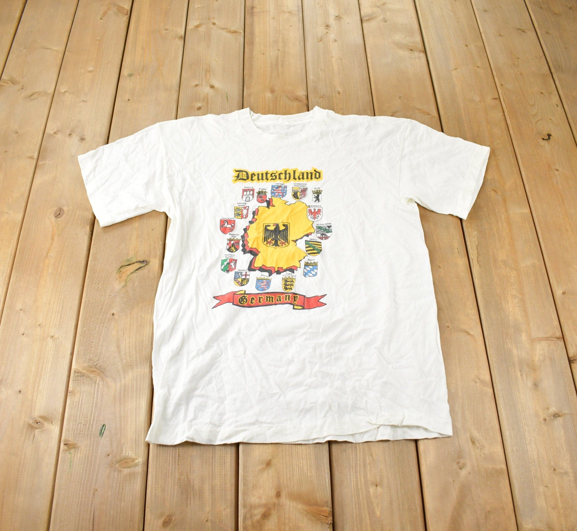 Vintage 1990s Deutschland Germany Souvenir Travel T Shirt