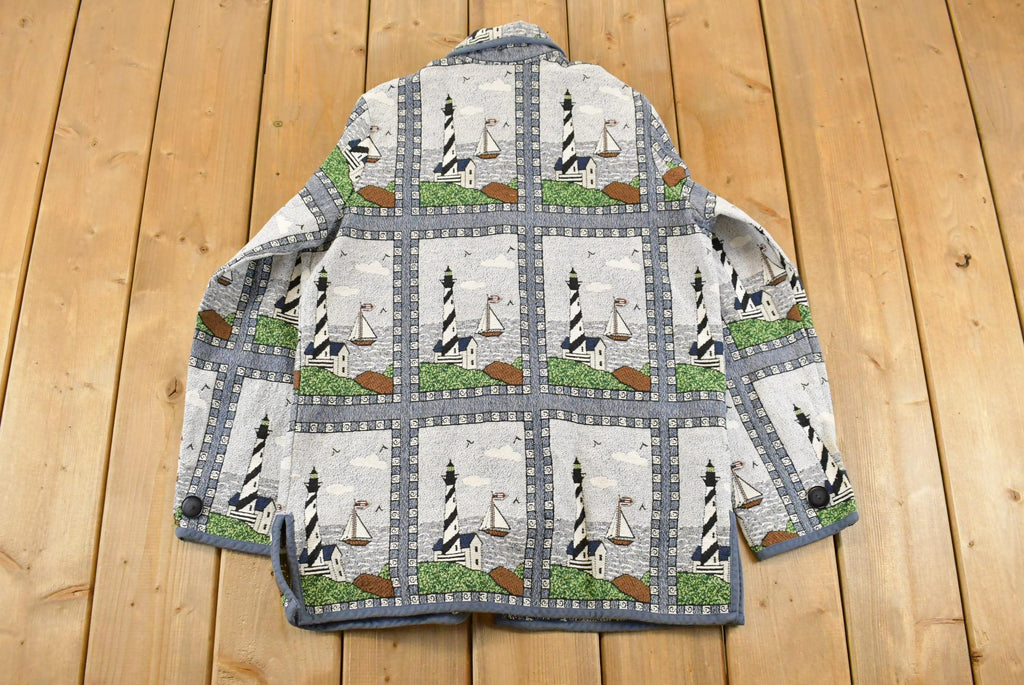 Vintage 1990s Blair Button Up Patch Work Tapestry Jacket Women's Medium /