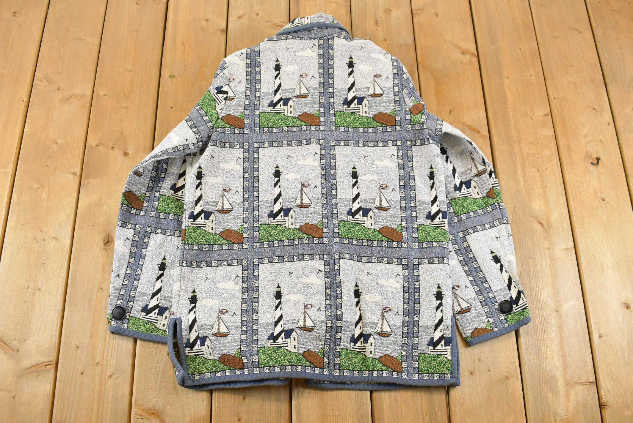 Vintage 1990s Blair Button Up Patch Work Tapestry Jacket Women's Medium /