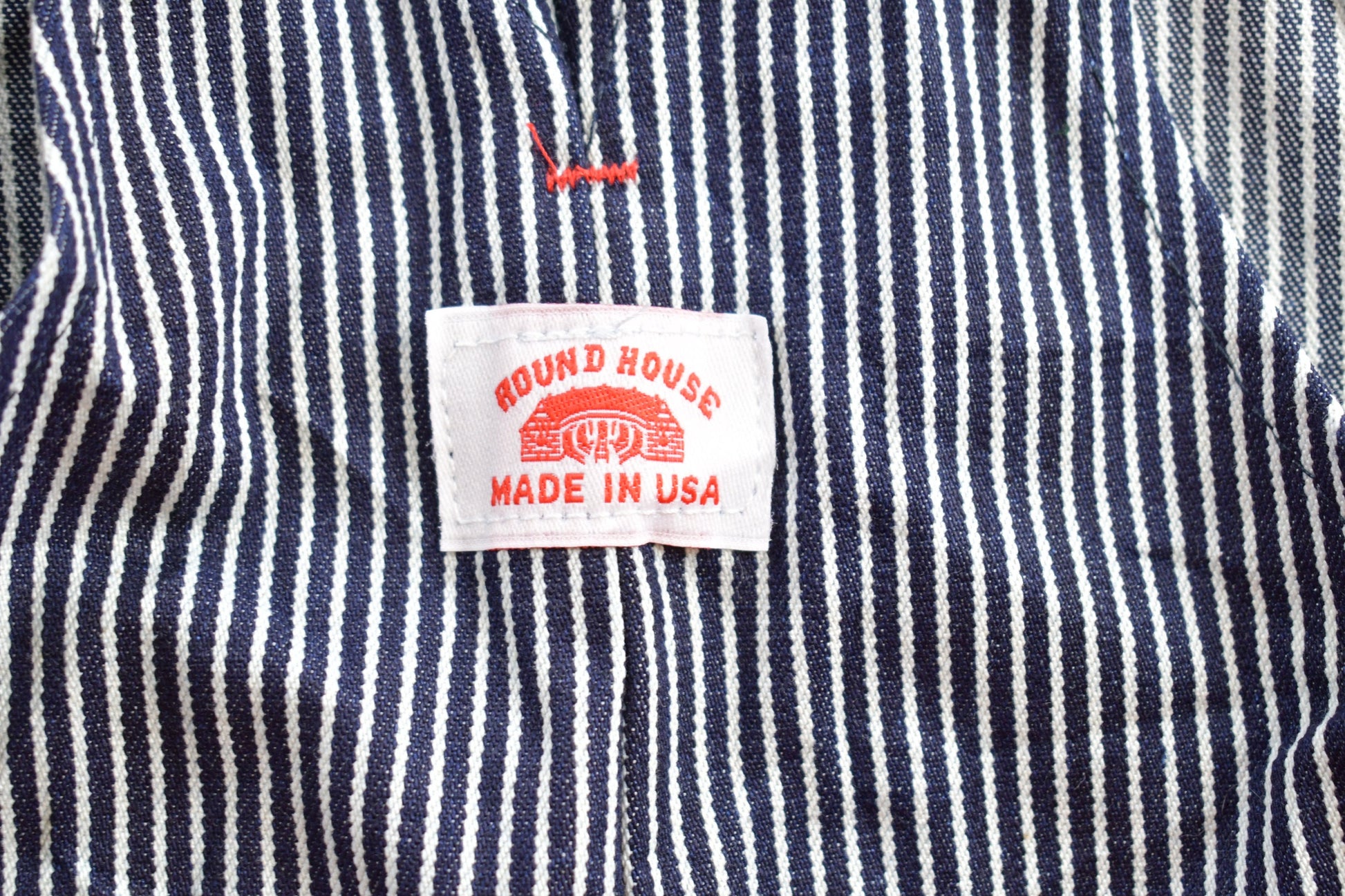 Vintage 1960s Round House Hickory Striped Youth Denim Jean Overalls Size 24 x 15