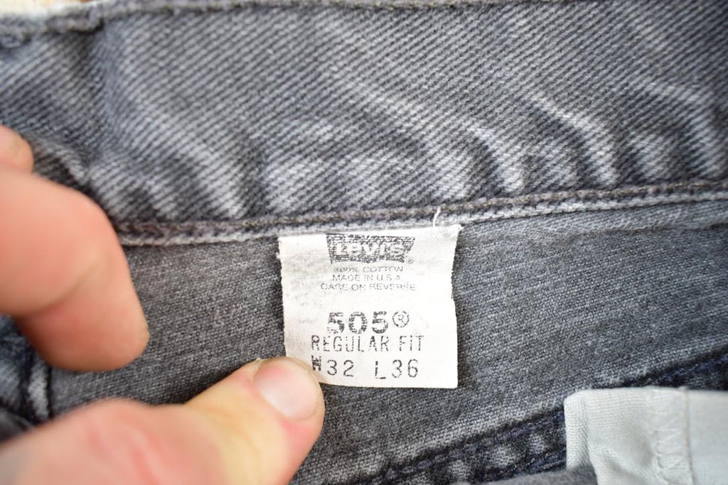 Vintage 1990s Levi Strauss Red Tab 505 Black Wash Denim Jeans Size 32 x 36