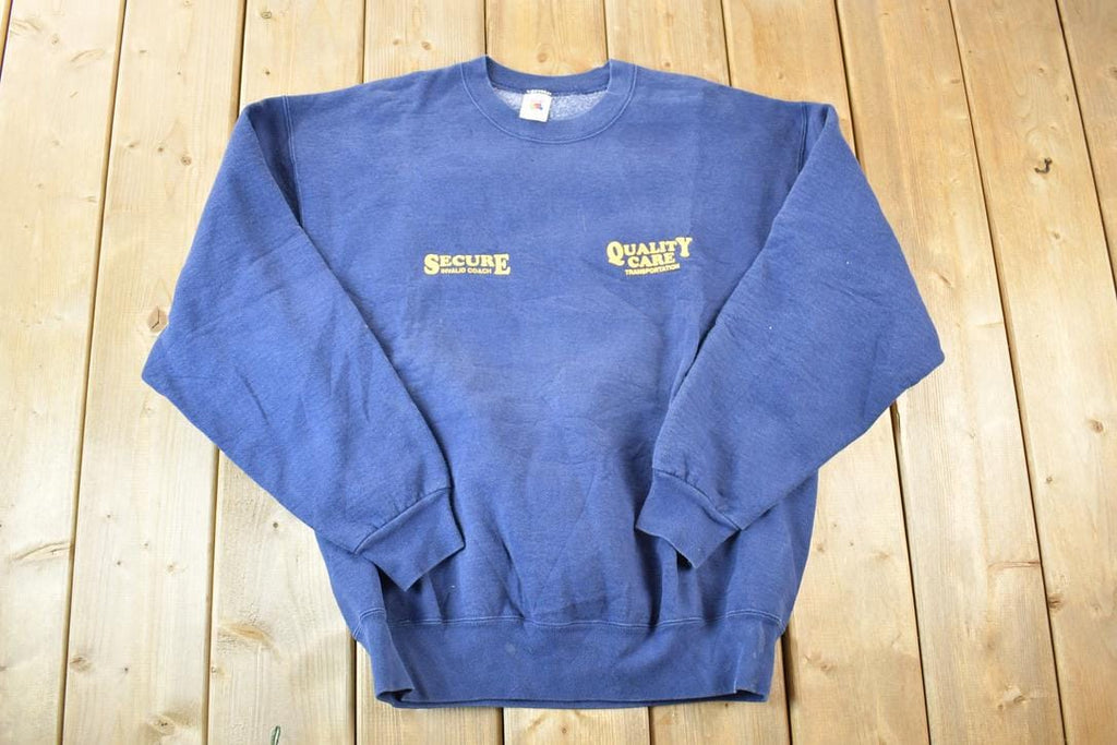 Vintage 1990s Quality Care Transportation Souvenir Crewneck Sweatshirt Made In USA