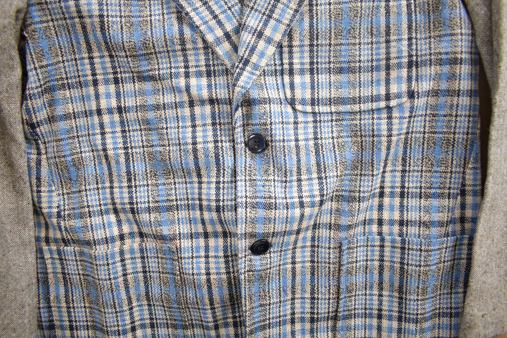 Vintage 1980s 100% Wool Plaid Blazer Jacket Size M