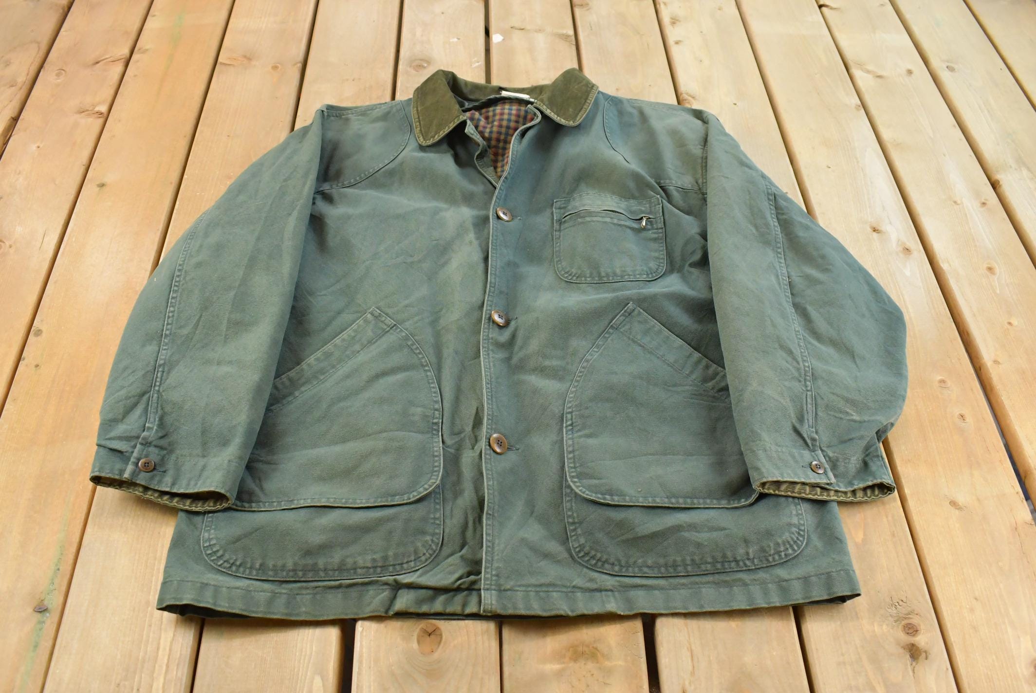 Vintage 1990s L.L. Bean Lined Barn Chore Jacket Men's XL / Workwear / Streetwear / Barn Coat / 90s LL Bean / Outdoors