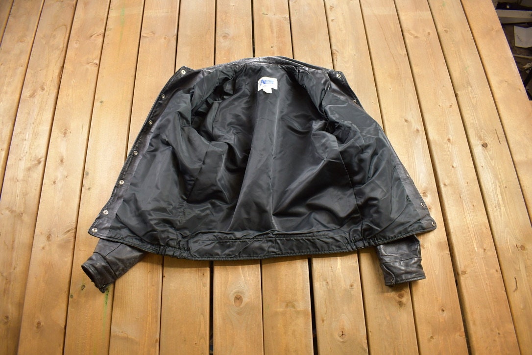 Vintage 1980s Astro Sportswear Leather Varsity Hockey Jacket / Fall Outerwear / Leather Coat / Outerwear / Streetwear Fashion / Suede Jacket