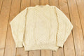 Vintage 1980s Bonner Ireland Fisherman Ribbed Wool Knit Sweater Men's Medium