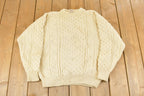 Vintage 1980s Bonner Ireland Fisherman Ribbed Wool Knit Sweater Men's Medium