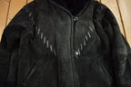 Vintage 1990s Black Suede Shearling Coat