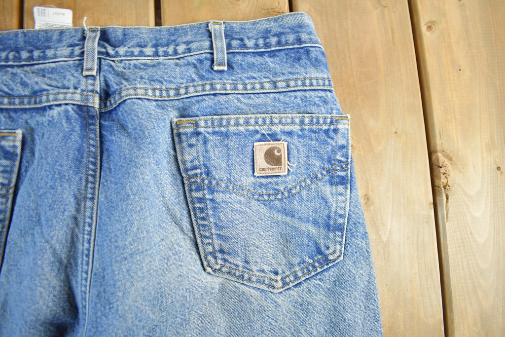 Vintage 1990s Carhartt Flannel Lined Denim Work Jeans Adult 36 x 30