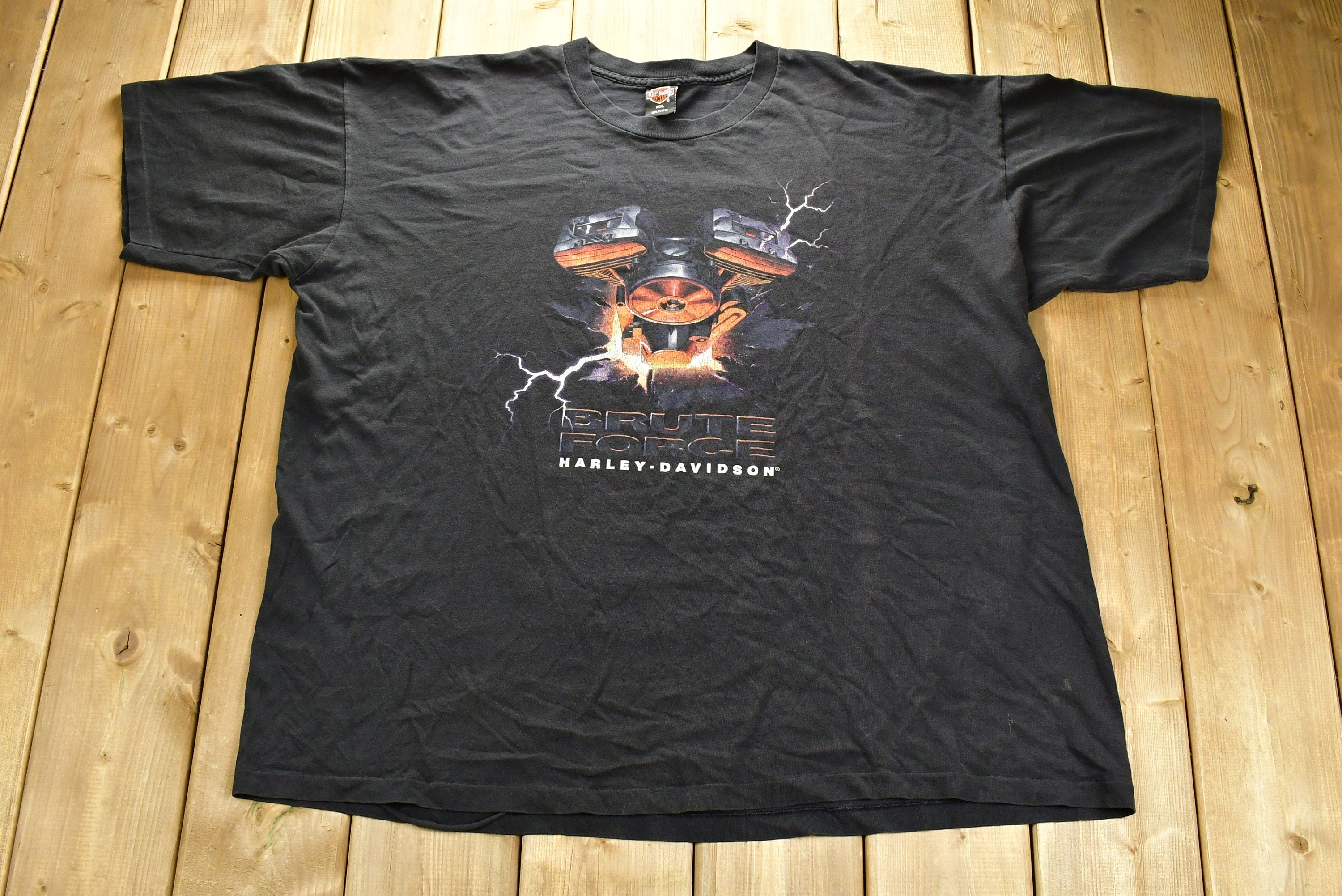 Vintage 1995 Harley Davidson Motorcycles Brute Force Don Huffman's T-Shirt