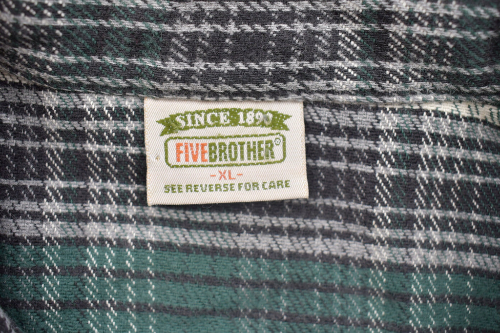Vintage 1990s Five Brother Plaid Button Up Shirt 1990s Button Up / Vintage Flannel / Basic Button Up
