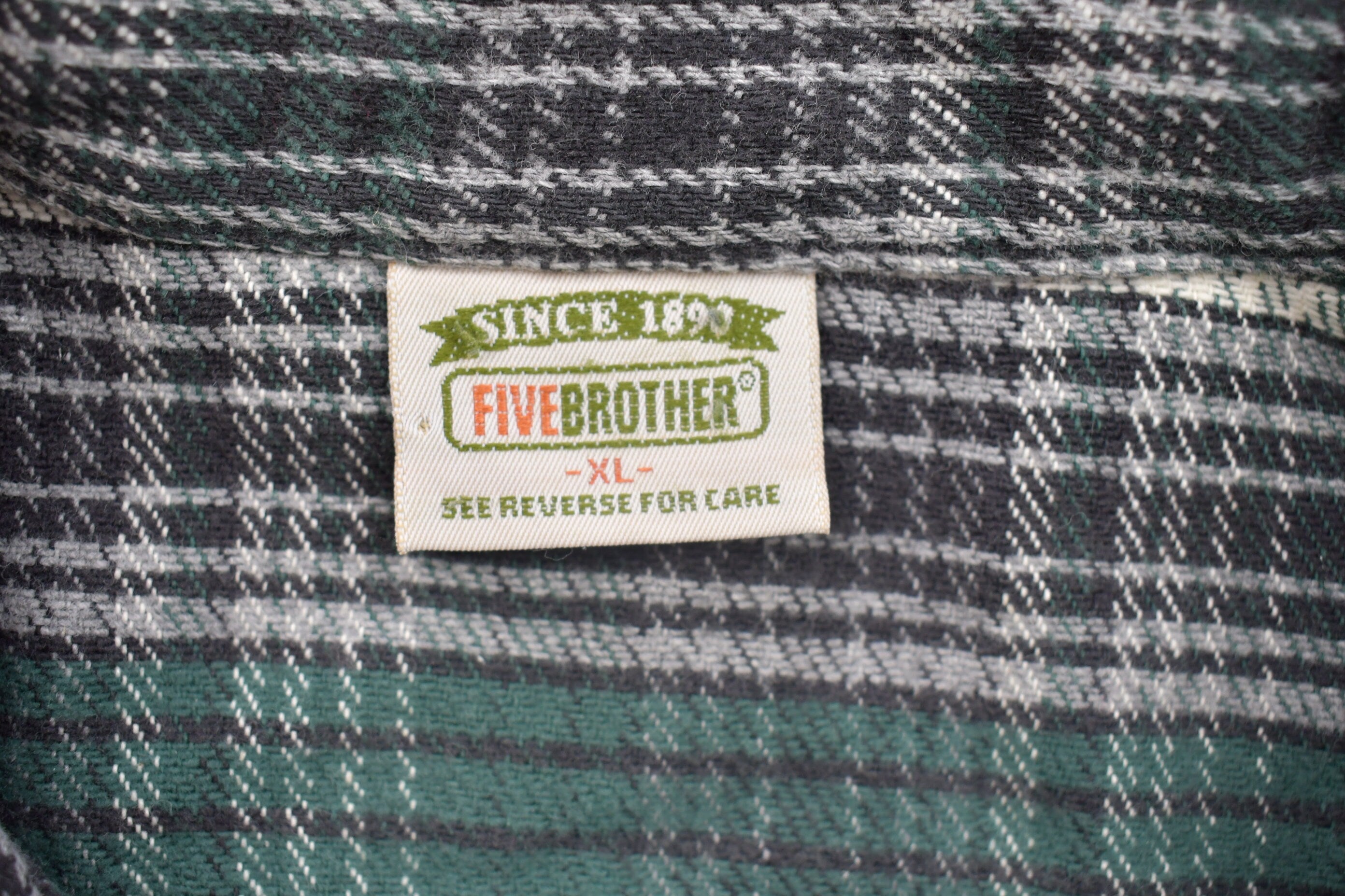 Vintage 1990s Five Brother Plaid Button Up Shirt 1990s Button Up