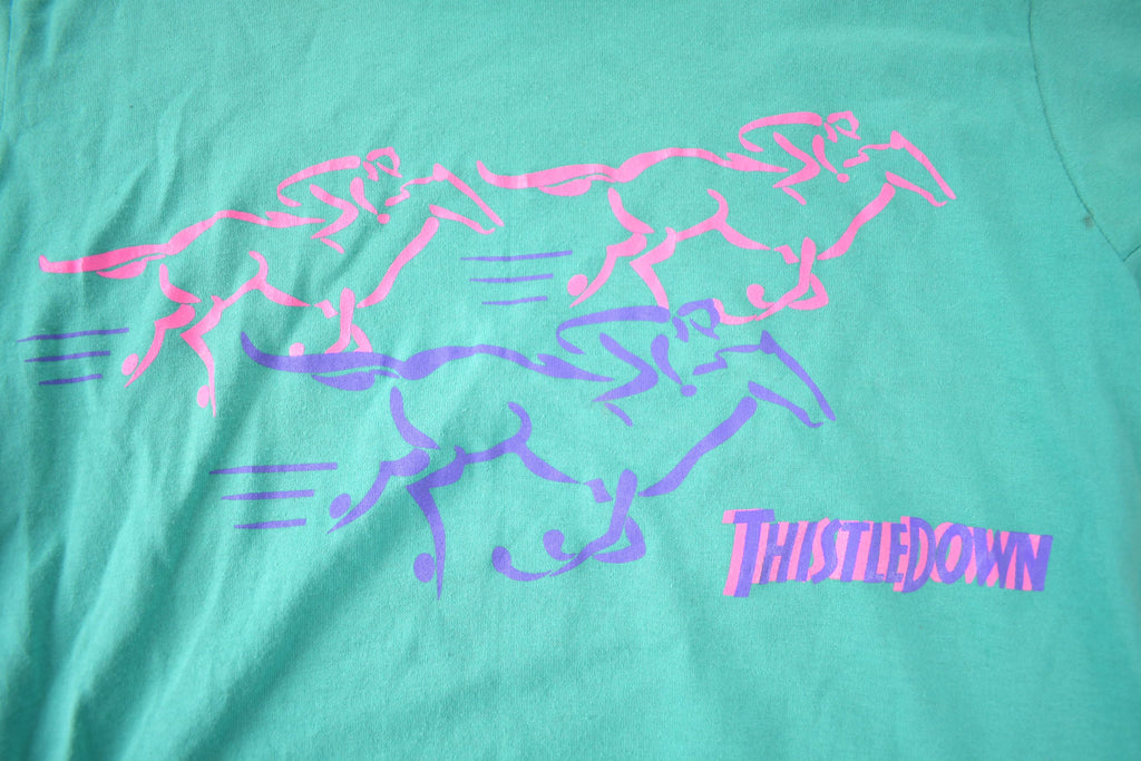 Vintage 1990s Horse Thisledown Single Stitch Graphic T-Shirt Made In USA