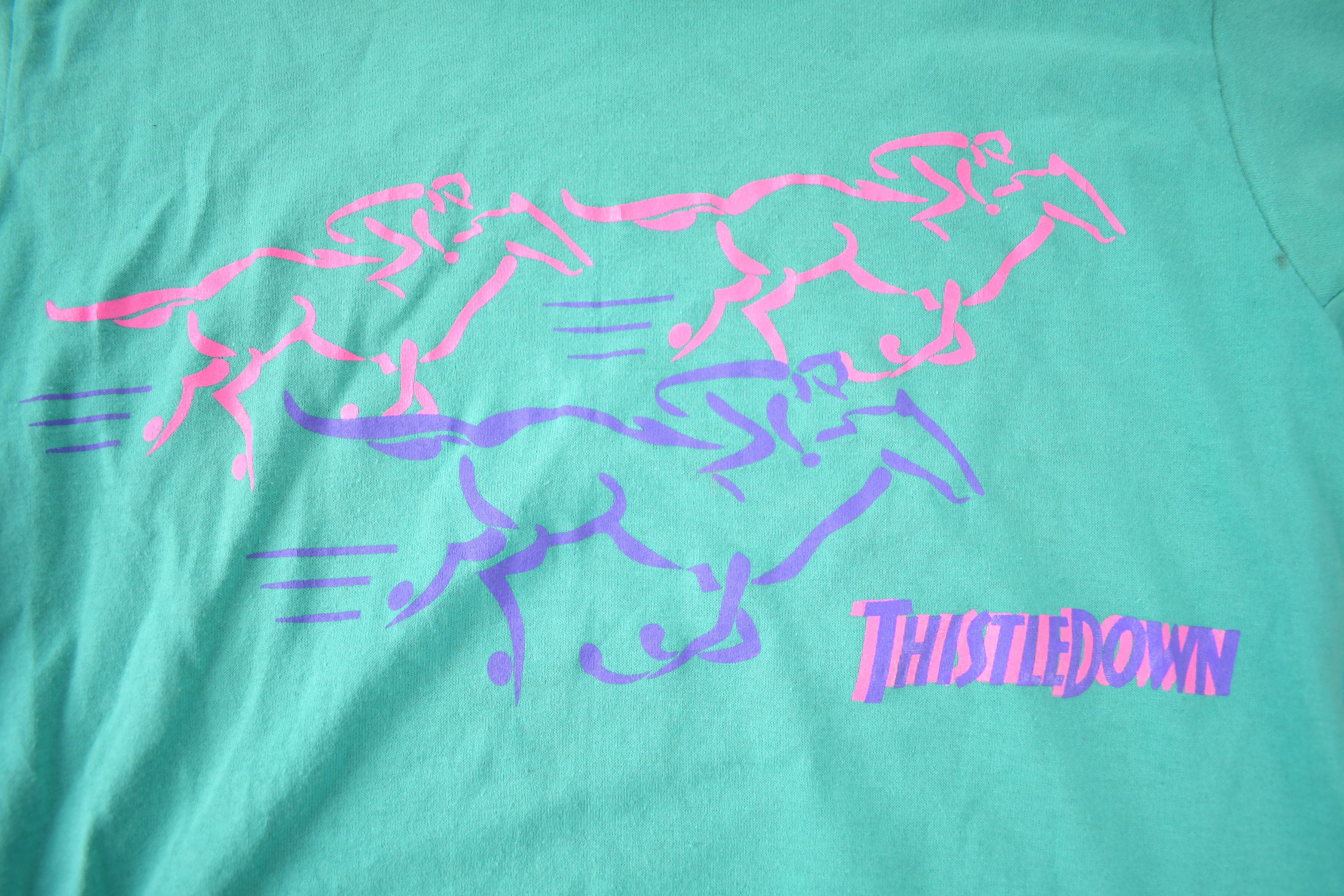 Vintage 1990s Horse Thisledown Single Stitch Graphic T-Shirt Made In USA