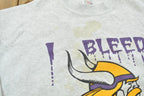 Vintage 1990s Minnesota Vikings I Bleed Purple NFL Crewneck Sweatshirt Mens M / 90's Americana Football Sportswear / Fruit of the Loom