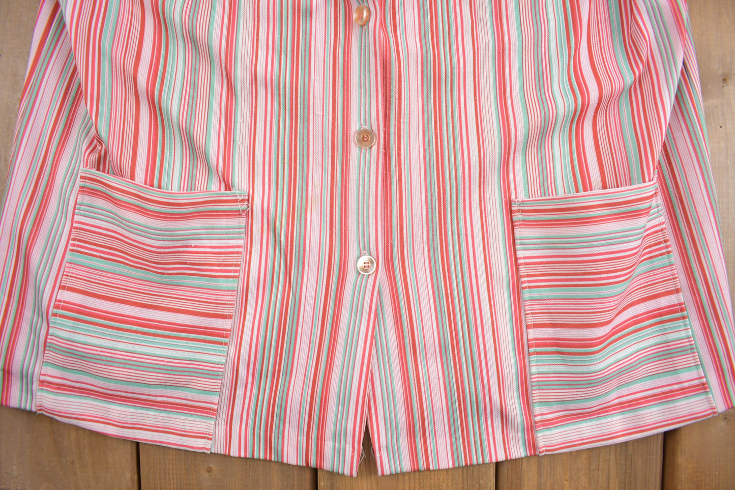 Vintage 1980s Land 'N Sea Striped Button Up Shirt / 1980s Button Up / Vintage Flannel / Basic Button Up / Made In USA