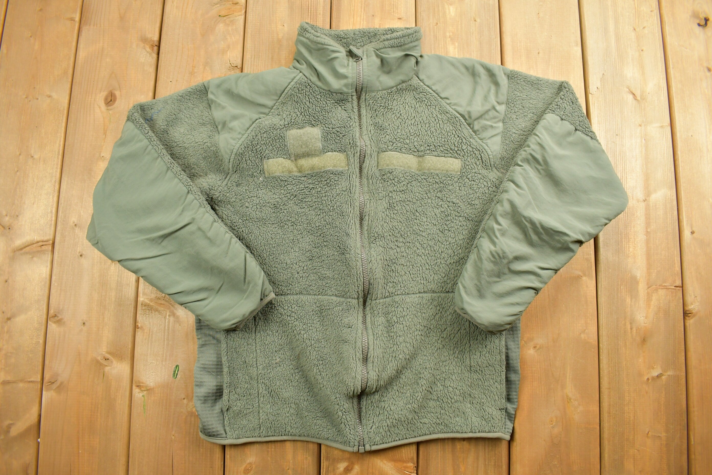 Vintage 1990s Green Fleece Zip Up Sweater Jacket