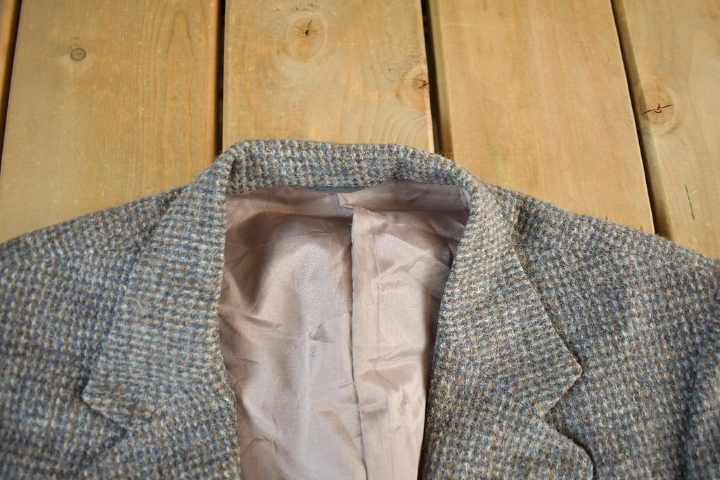 Vintage 1980s Harris Tweed Hand Woven Wool Two Button Blazer Jacket Men's Medium