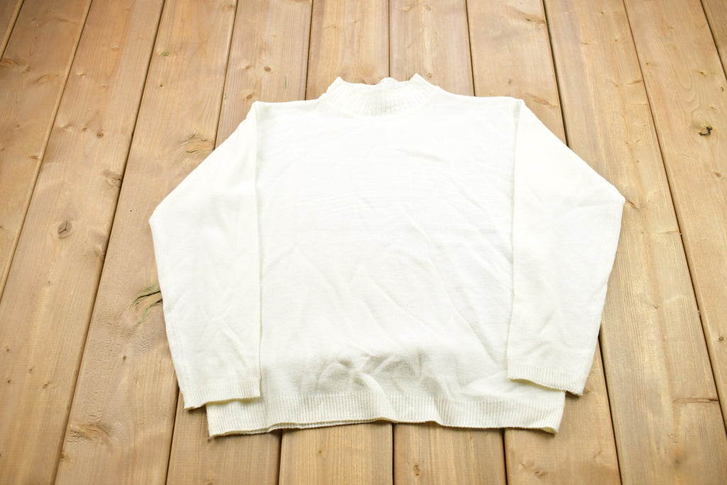 Vintage 1990s Knitted Blank Turtleneck Sweater / Vintage 90s Turtleneck / Basic Knit Sweater / Vintage Turtleneck / Sweatshirt / Essential