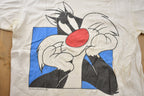Vintage 1992 Looney Tunes Sylvester the Cat Thinking Graphic T Shirt