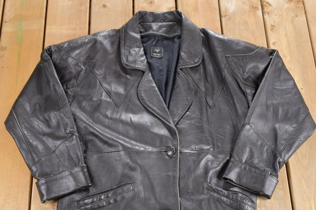 Vintage 1990s Missy M Long Leather Coat