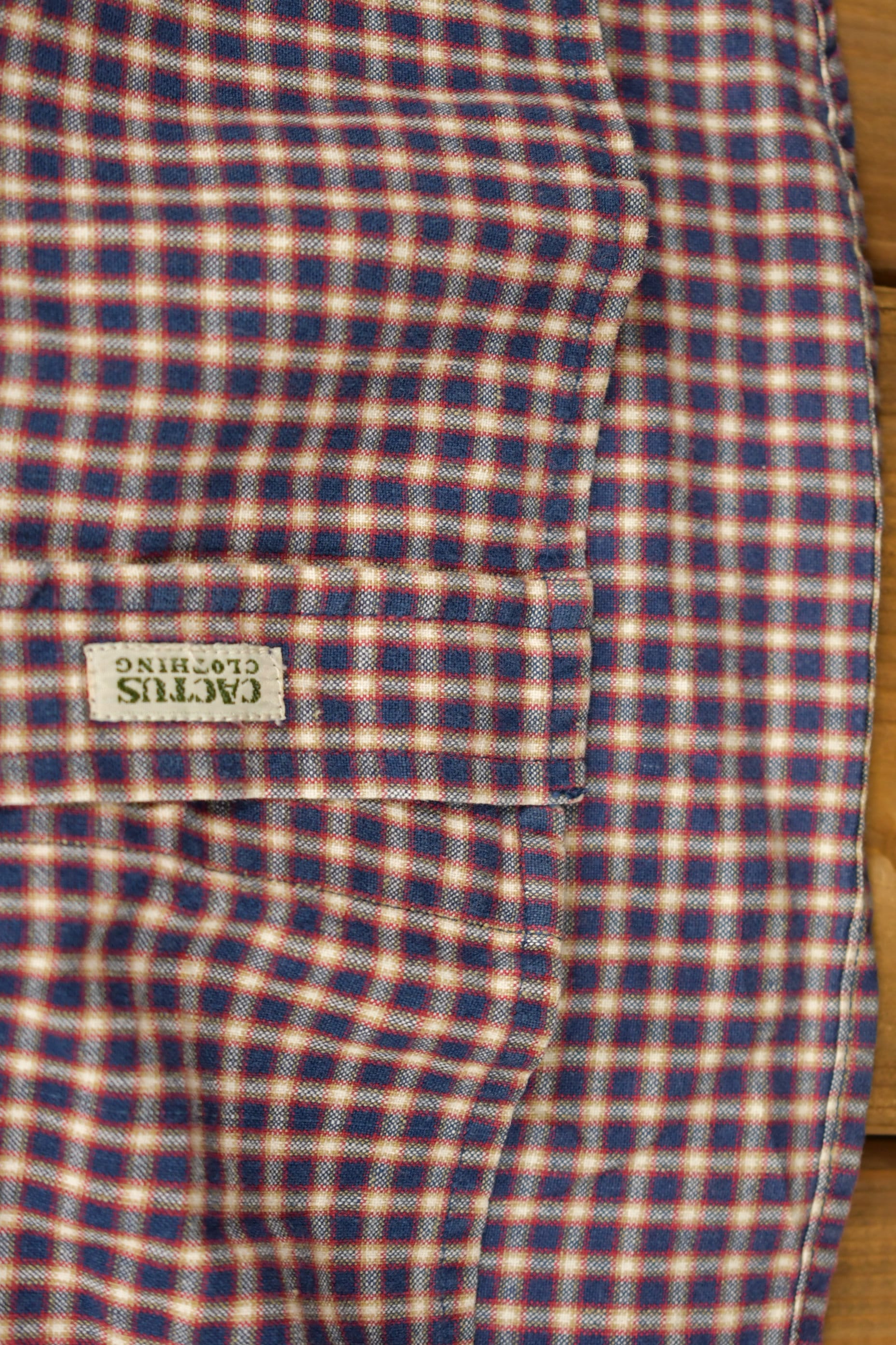 Vintage 1990s Cactus Clothing Button Up Shirt / Check Shirt / Abstract Pattern / Formal Shirt / Long Sleeve / Pocket Shirt