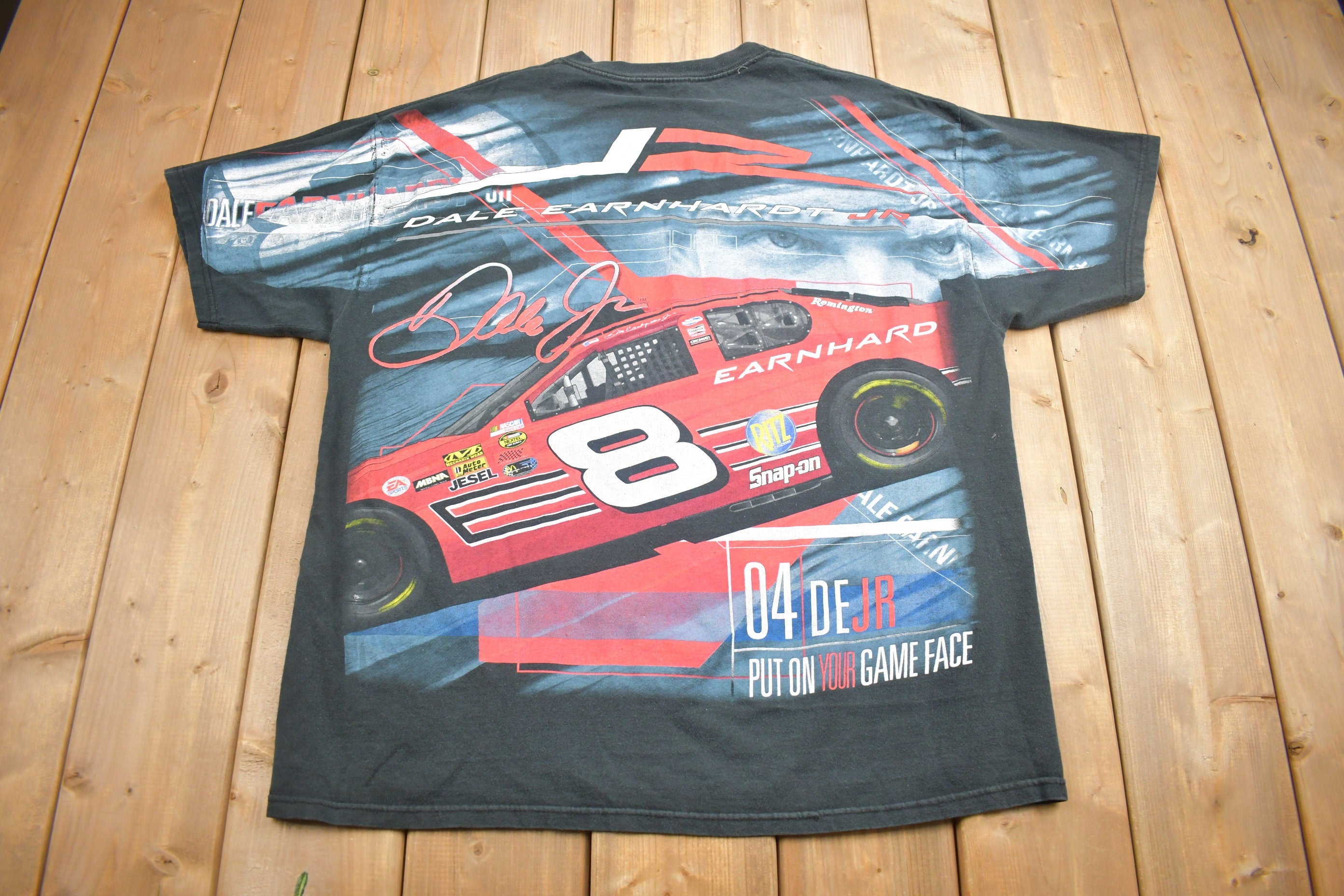 Vintage 1990s Dale Earnhardt All Over Print NASCAR T-Shirt