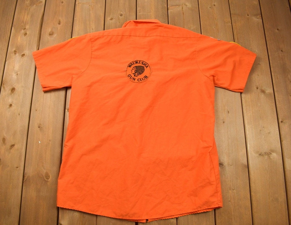 Vintage 1990s Waukesha Gun Club Patched Button Up Shirt