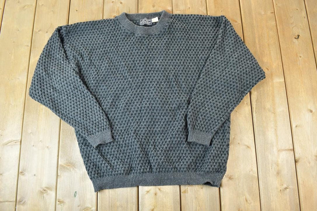 Vintage 1990s Peconic Bay Traders Knit Abstract Pattern Crewneck Sweater