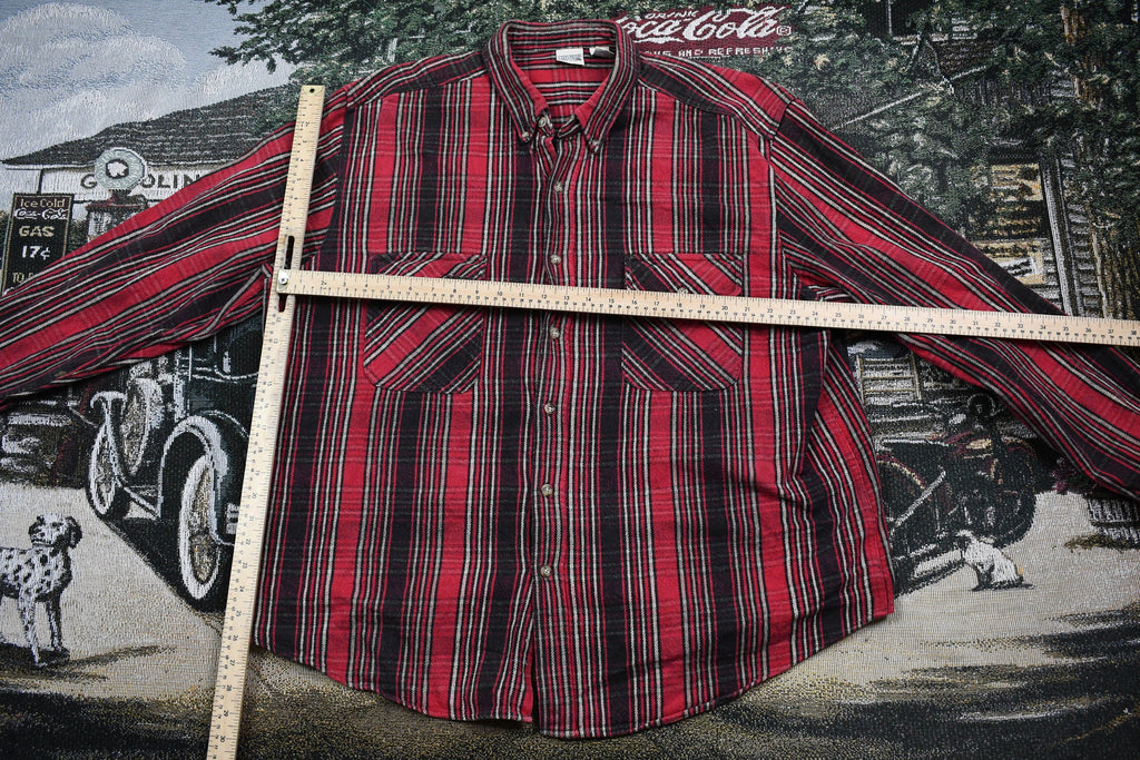 Vintage 1980s Plaid Button Up Shirt /