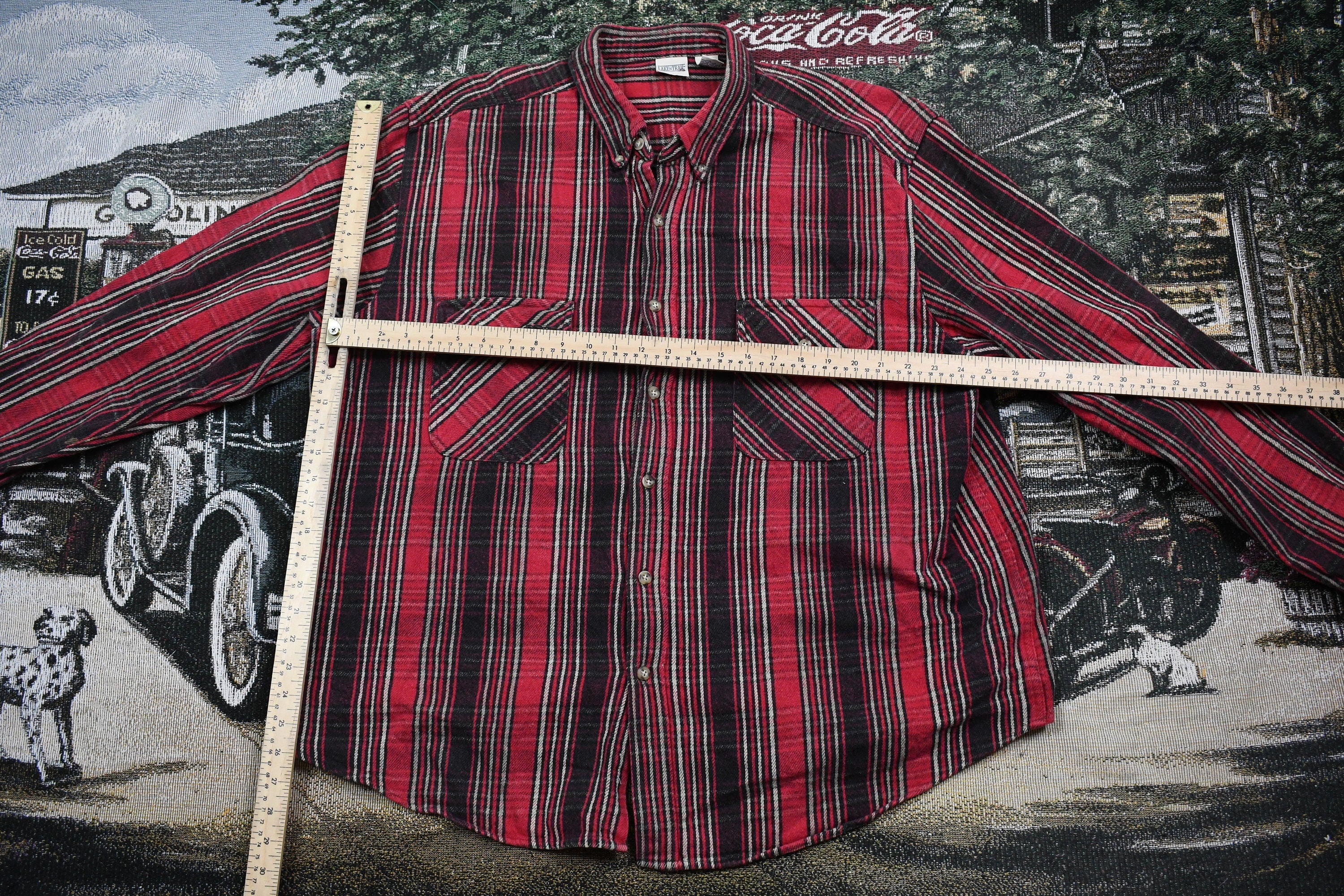 Vintage 1980s Plaid Button Up Shirt /