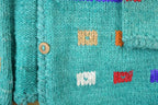 Vintage 1990s Colour Block Button Up Knit Crewneck Sweater / 90s Crewneck / Made In USA / Preppy