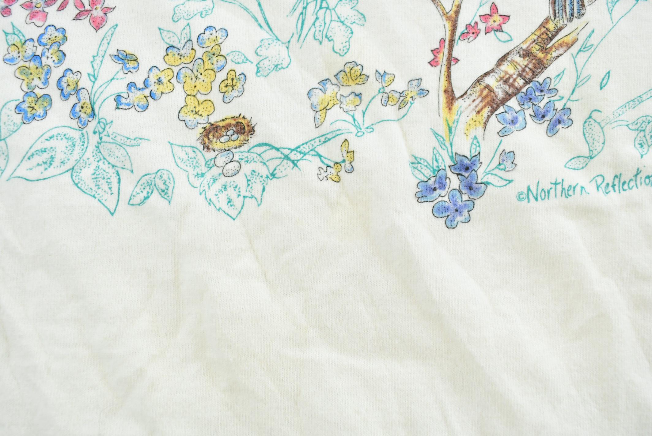 Vintage 1990s Northern Reflections Flowers Birds Graphic T-Shirt Mens L / Streetwear / Retro / Single Stitch / 90s Graphic Tee / Nature