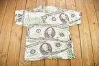 Vintage 1990 100 Dollar Bill All Over Print Graphic T Shirt