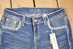 Vintage Deadstock Y2K Grace In LA Bedazzled Low Rise Jeans Women's Size 27 x 32