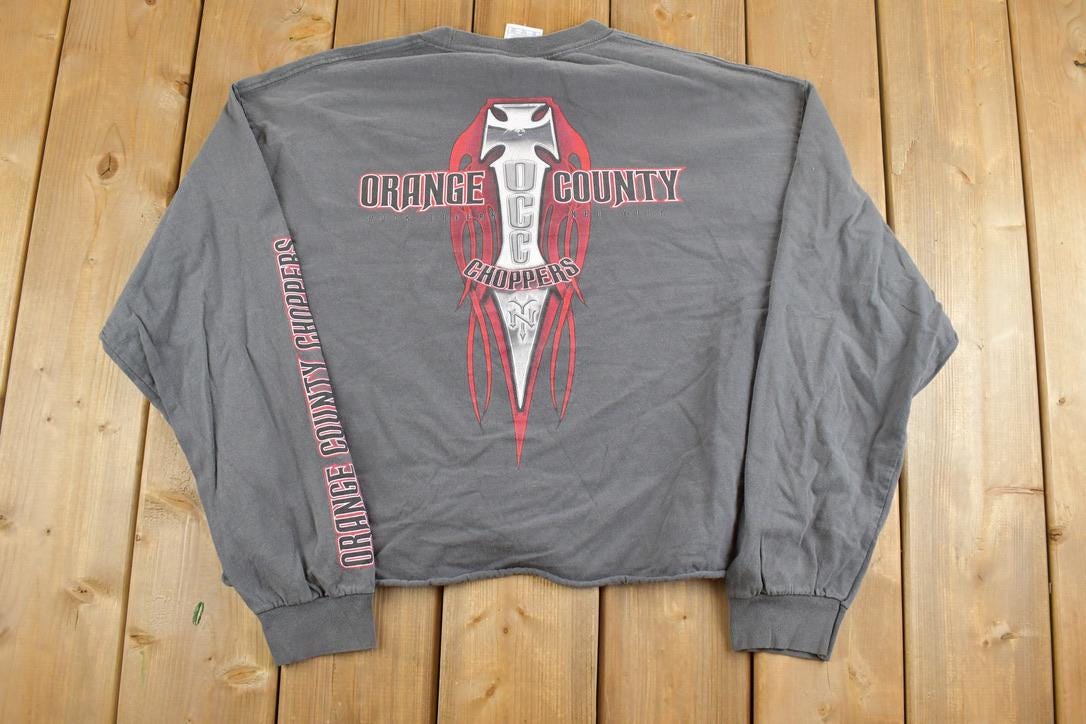 Vintage 1990s Orange County Choppers Cropped Souvenir T-Shirt