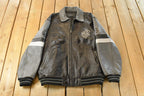 Vintage Y2K Roca Wear Leather Bomber Jacket Men's 2XL / Hip Hop Jacket / Streetwear / Embroidered