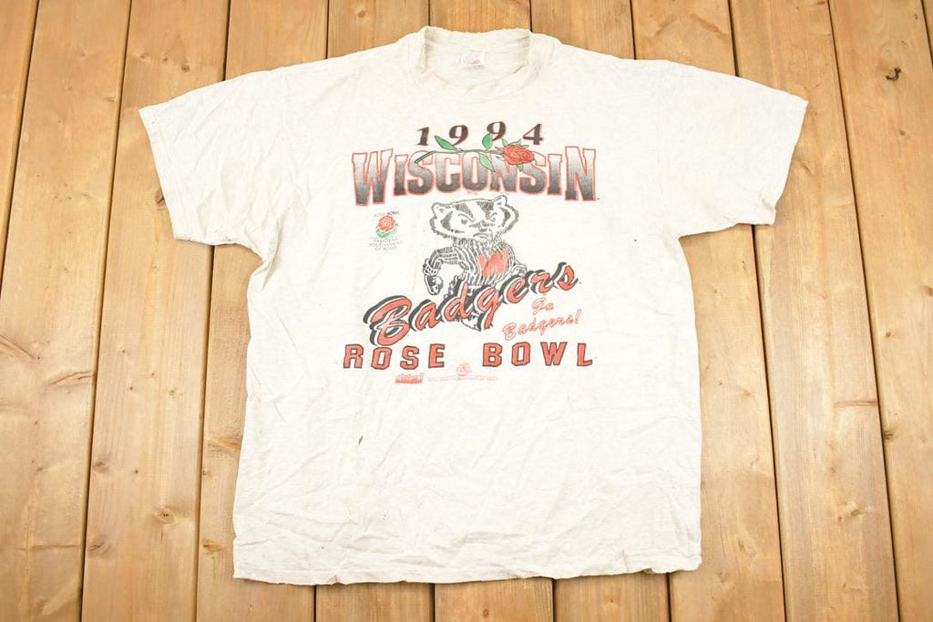 Vintage 1994 Wisconsin Badgers Rose Bowl Collegiate T-Shirt Men's L