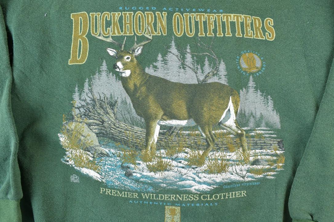 Vintage 1990s Buckhorn Outfitters Outdoorsman Big Buck Crewneck Sweatshirt