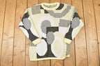 Vintage 1980s Carlcom Abstract Knit Crewneck Sweater Womens M