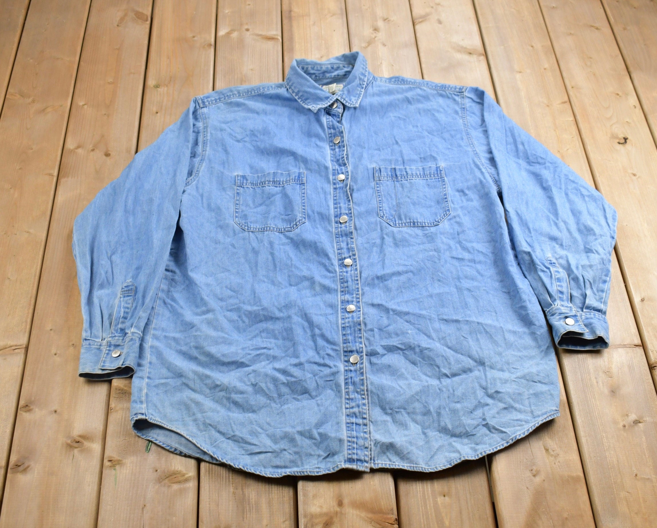 Vintage 1990s St Johns Bay Denim Button Up Shirt