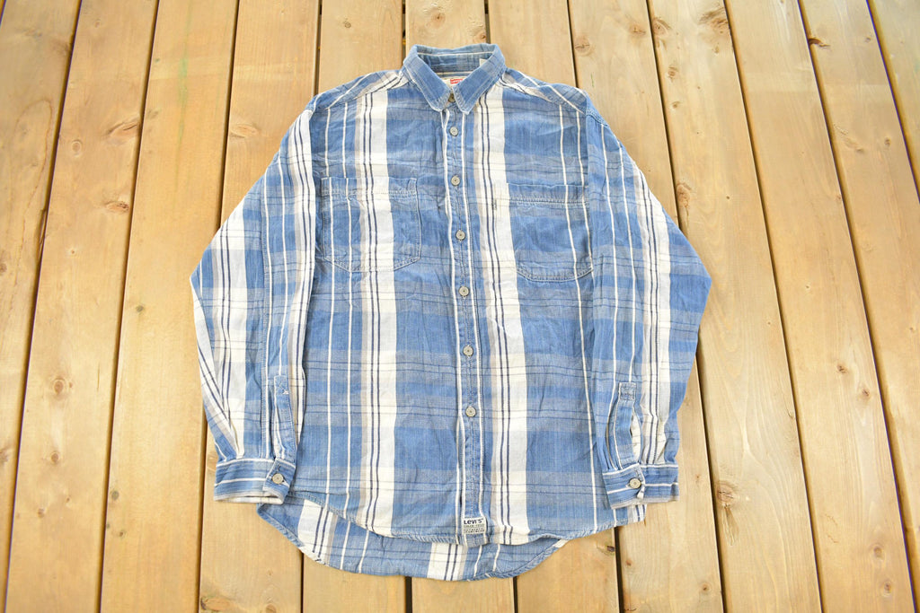 Vintage 1990s Levi's Plaid Button Up Shirt Men's Large