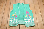 Vintage 1990s Floral Button Up Vest