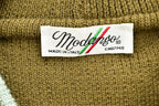 Vintage 1980's Modango Italian Knitted Sweater Sueded Patchwork Made In Italy /