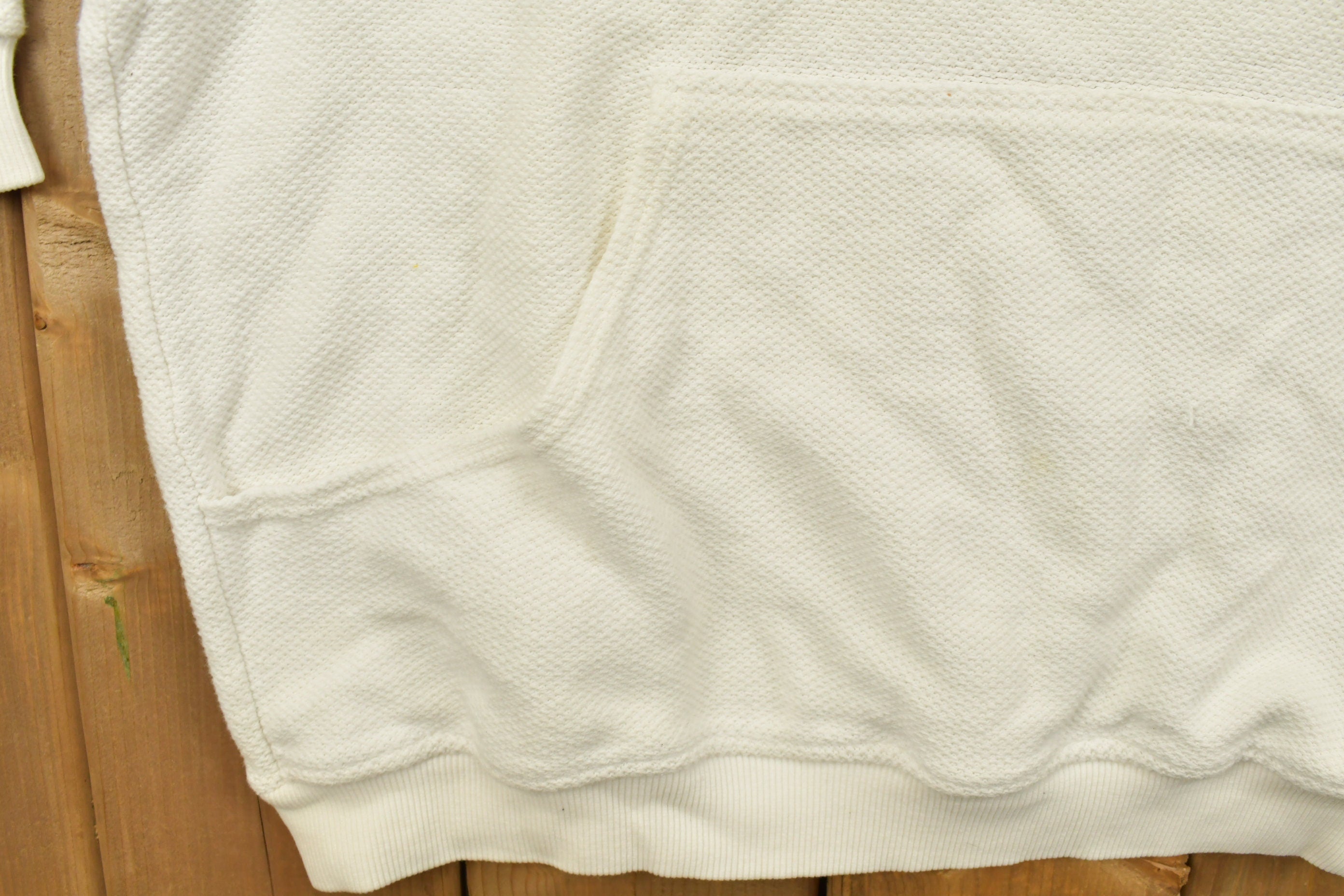 Vintage 1990s Blank White Button Hoodie