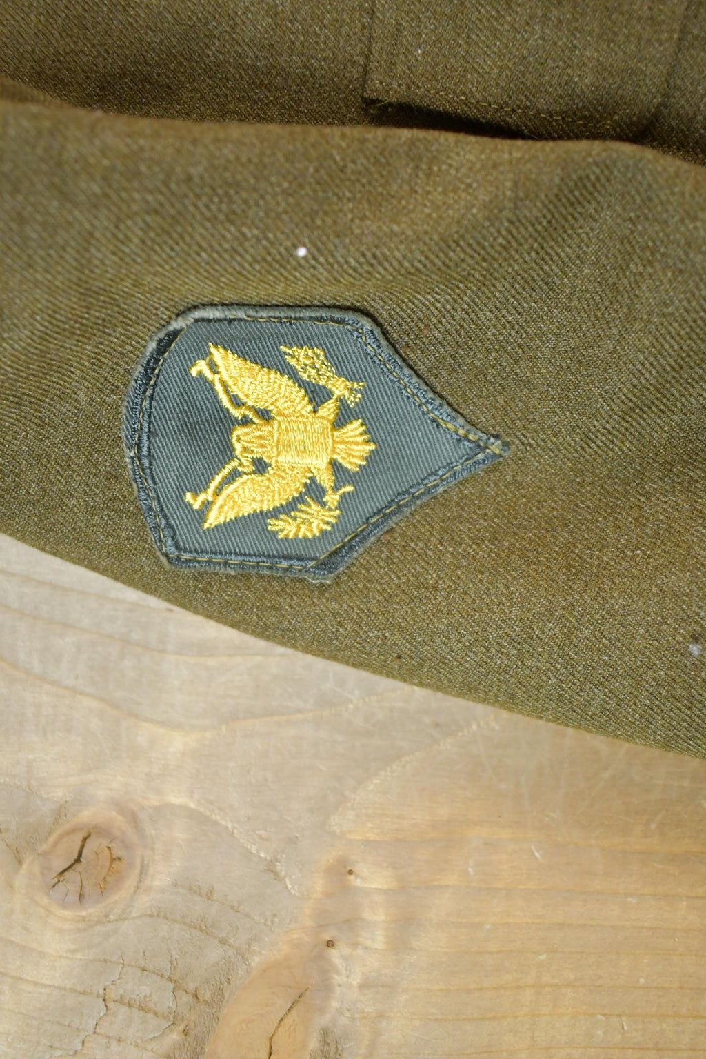 Vintage Wool Military Button Up Patched Army Jacket
