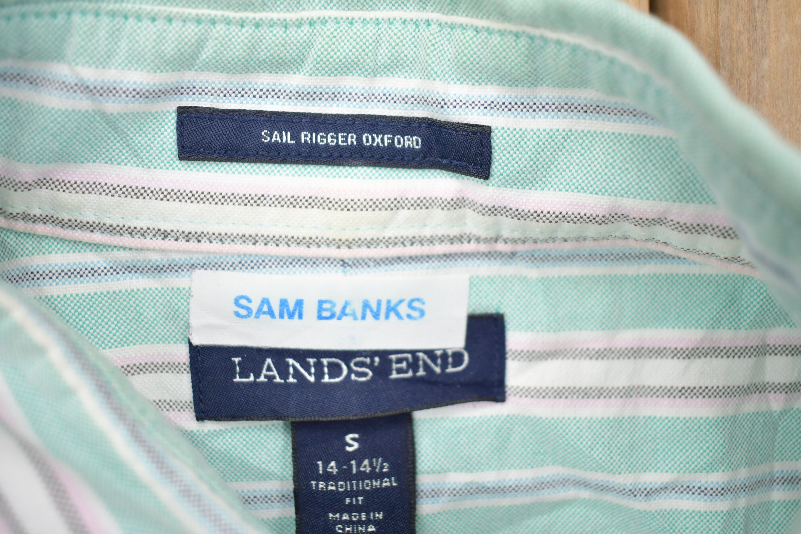 Vintage 1990s Lands End Striped Button Up Shirt