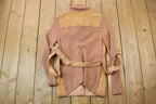 Vintage 1970s Crazy Suede Patchwork Knit Button Up Sweater