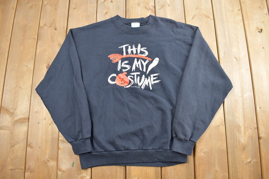 Vintage 1990s This Is My Costume Halloween Parody Crewneck Sweatshirt